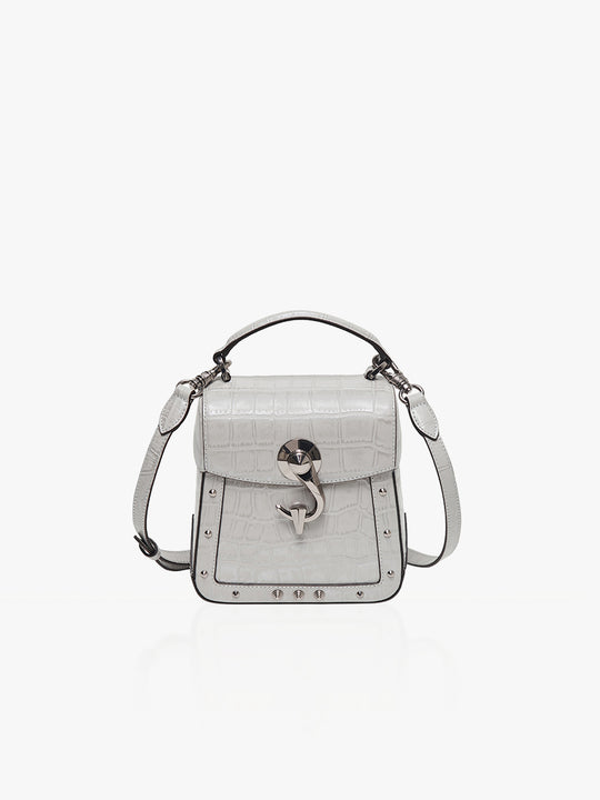 Trunkino Bag_Small_Croco_Silver Gray