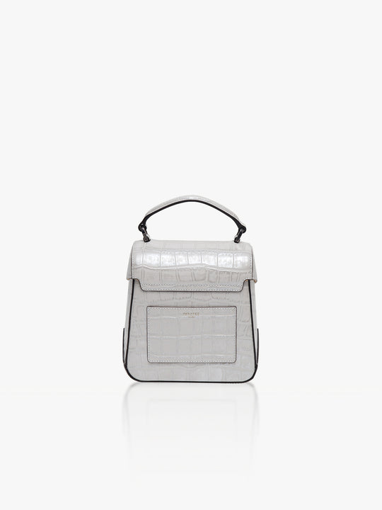 Trunkino Bag_Small_Croco_Silver Gray