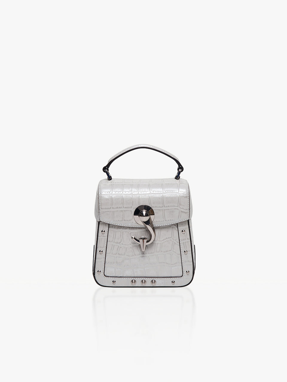 Trunkino Bag_Small_Croco_Silver Gray