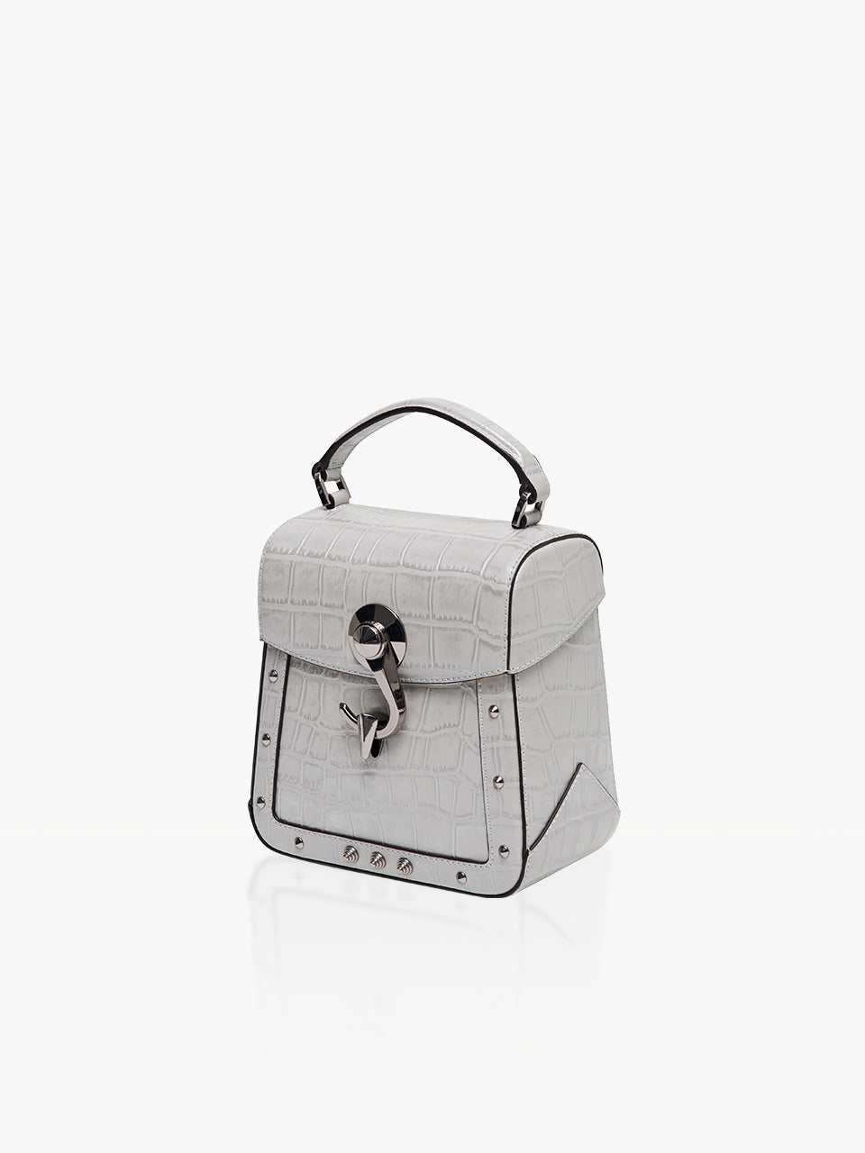 Trunkino Bag_Small_Croco_Silver Gray