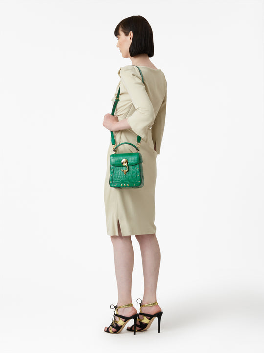 حقيبة ترانكينو كروكو - صغير - أخضر