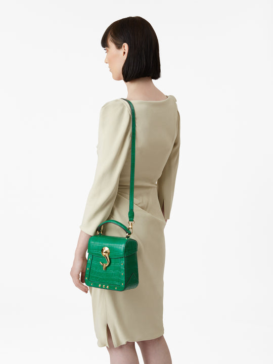 حقيبة ترانكينو كروكو - صغير - أخضر